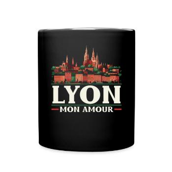 Lyon France Voyage Vacances Touriste J’aime Lyon - Mug uni - noir - Devant