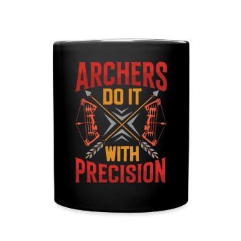 Bogenschütze Mit Präzision Archers With Precision - Full Colour Mug - black - Front