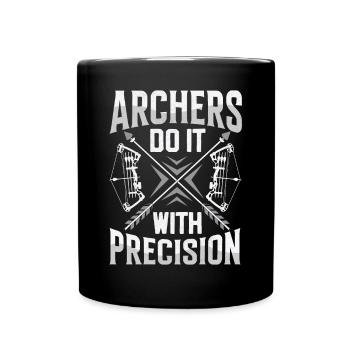 Bogenschütze Mit Präzision Archers With Precision - Full Colour Mug - black - Front