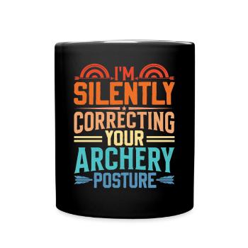 Dicton d’entraîneur de tir à l’arc - Exercice d’archer - Mug uni - noir - Devant