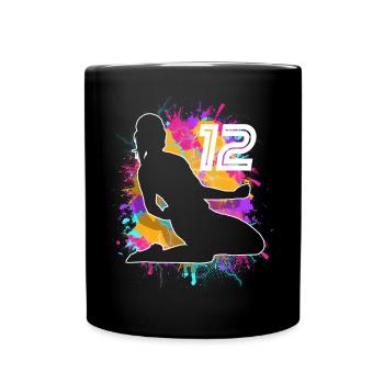 Soccer Woman Soccer 12th Birthday - Full Colour Mug - black - Front