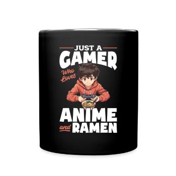 Anime Ramen Gaming Boy Manga Gamer Otaku - Mug uni - noir - Devant