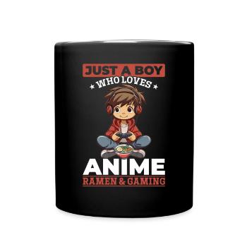 Anime Ramen Gaming Boy Manga Gamer Otaku - Full Colour Mug - black - Front