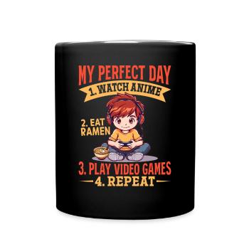 Anime Ramen Gaming Boy Manga Gamer Otaku - Mug uni - noir - Devant