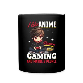Anime Ramen Gaming Boy Manga Gamer Otaku - Tasse einfarbig - Schwarz - Vorne