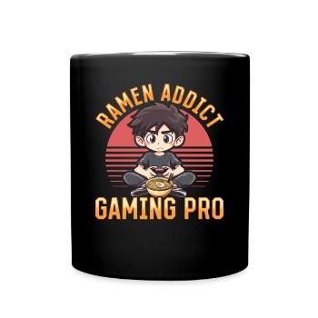 Anime Ramen Gaming Boy Manga Gamer Otaku - Full Colour Mug - black - Front