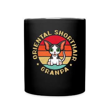 Oriental Shorthair Grandpa OKH Cat Gift - Full Colour Mug - black - Front