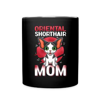 Oriental Shorthair Mom OKH Cat Gift - Full Colour Mug - black - Front