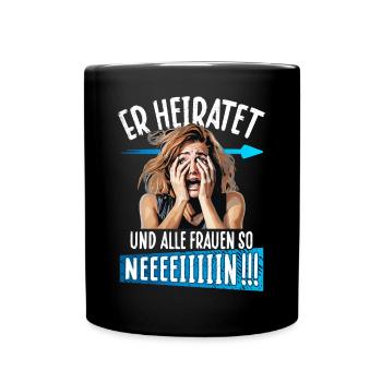 JGA T-Shirt Männer Junggesellenabschied poltern - Tasse einfarbig - Schwarz - Vorne