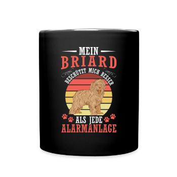 Briard me protège Berger de Brie Briard - Mug uni - noir - Devant