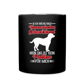 Rieche nach Hannoverscher Schweißhund - Tasse einfarbig - Schwarz - Vorne