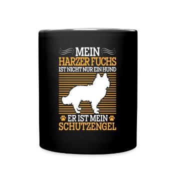 Harzer Fuchs nicht nur Hund Hütehund Hütefuchs - Tasse einfarbig - Schwarz - Vorne
