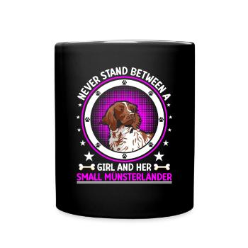Fille et son petit Münsterlander - Mug uni - noir - Devant