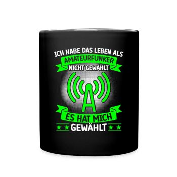 Amateurfunker Leben als Funkamateur - Tasse einfarbig - Schwarz - Vorne