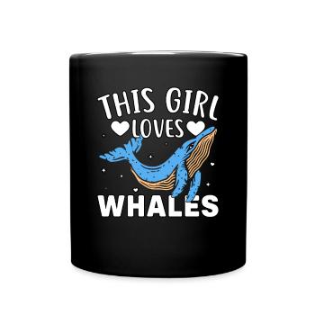 Dieses Mädchen liebt Wale - Tasse einfarbig - Schwarz - Vorne