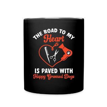 Salon de coiffure pour chiens - Mug uni - noir - Devant