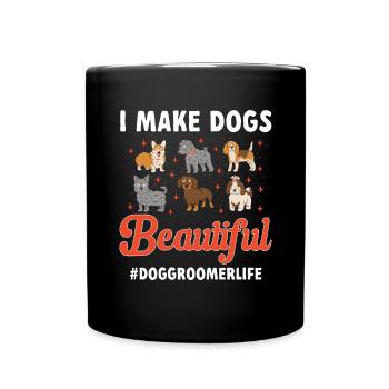 Salon de coiffure pour chiens - Mug uni - noir - Devant
