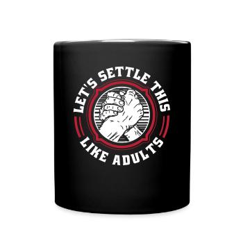 Let's Settle This Like Adults Exercise Trainer - Full Colour Mug - black - Front