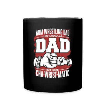 Bras de fer Papa Comme un papa régulier Exercice Bras - Mug uni - noir - Devant