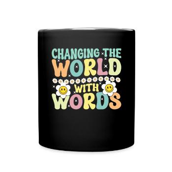 Groovy Speech Language Pathologist SLP - Full Colour Mug - black - Front