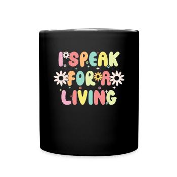 Groovy Speech Language Pathologist SLP - Full Colour Mug - black - Front