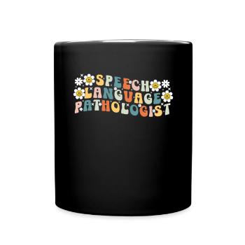 Groovy Speech Language Pathologist SLP - Full Colour Mug - black - Front