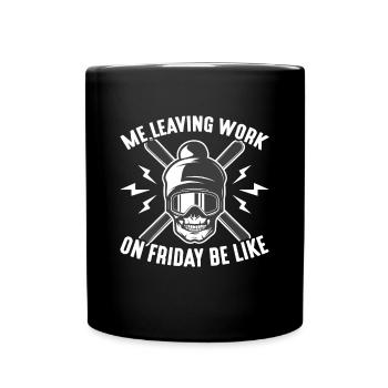 Quitter le travail le vendredi, Après, Ski, Alpes - Mug uni - noir - Devant