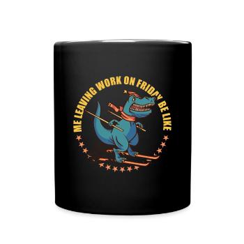 Leaving Work on Friday, Ski Holiday, Alps, Funshirt - Full Colour Mug - black - Front