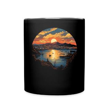Piraeus Greece Travel Vacation Europe Greek Flag - Full Colour Mug - black - Front