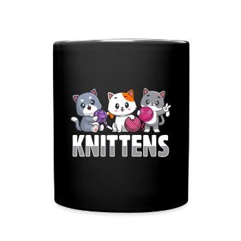 Crochet Lover Funny Loop & Hook Design - Tasse einfarbig - Schwarz - Vorne