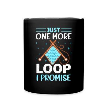 Crochet Lover Funny Loop & Hook Design - Tasse einfarbig - Schwarz - Vorne