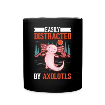 Facilement distrait par les axolotls Amphibien à queue - Mug uni - noir - Devant