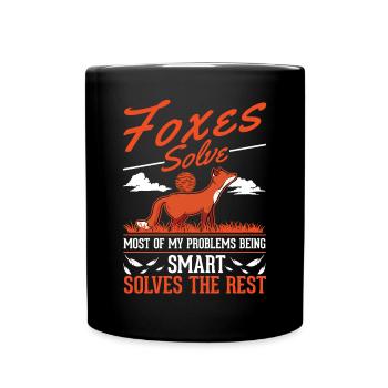 Fuchs Geschenk Rotfuchs - Tasse einfarbig - Schwarz - Vorne