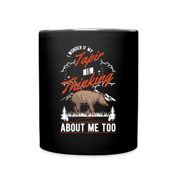 Tapir Geschenk Flachlandtapir Tapirdae Tapir - Tasse einfarbig - Schwarz - Vorne