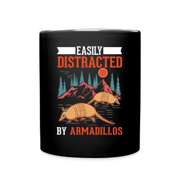 Easily distracted by Armadillo's Armadillo - Full Colour Mug - black - Front