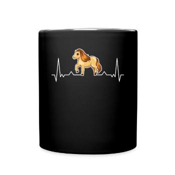 Shetland Pony Herzschlag - Tasse einfarbig - Schwarz - Vorne