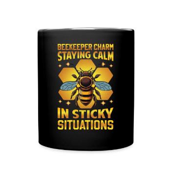 Beekeeper Charm – Sticky Situations - Tasse einfarbig - Schwarz - Vorne