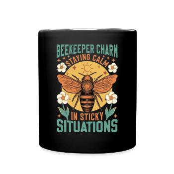 Beekeeper Charm – Sticky Situations - Tasse einfarbig - Schwarz - Vorne