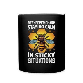 Beekeeper Charm – Sticky Situations - Tasse einfarbig - Schwarz - Vorne