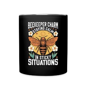 Beekeeper Charm – Sticky Situations - Tasse einfarbig - Schwarz - Vorne