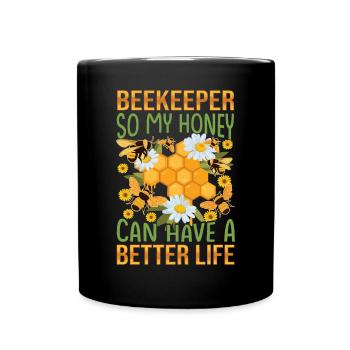 Just Honey On My Mind – Bee Lover - Full Colour Mug - black - Front