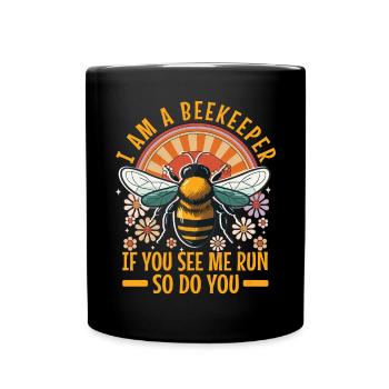 Lustiger Imker Spruch - Bienen Schwarm - Tasse einfarbig - Schwarz - Vorne