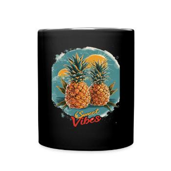Ananas-Sonnenbrille Obst Retro-Stil für - Tasse einfarbig - Schwarz - Vorne