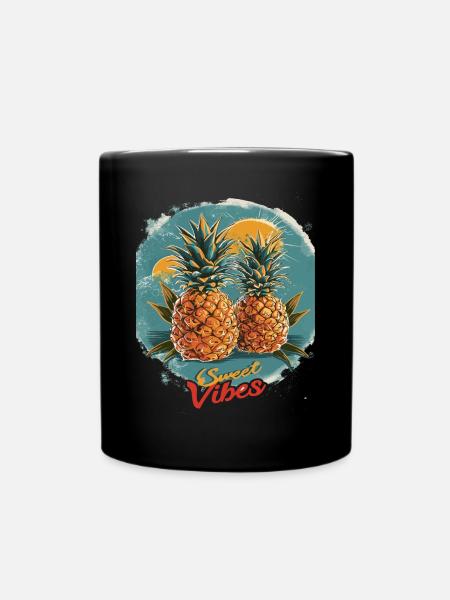 Ananas-Sonnenbrille Obst Retro-Stil für - Tasse einfarbig - Schwarz