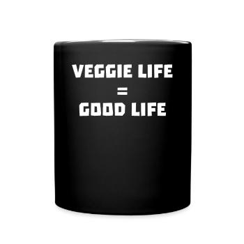 Veggie Life - Gutes Leben - Tasse einfarbig - Schwarz - Vorne