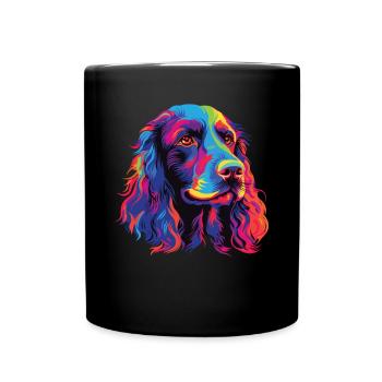 Watercolor Colorful American Water Spaniel - Full Colour Mug - black - Front