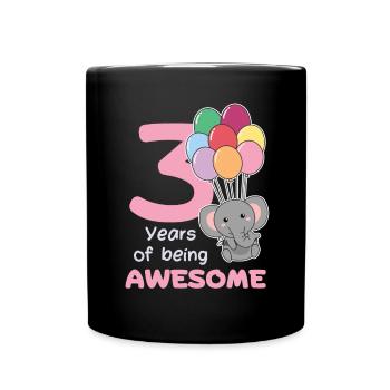 Eléphant pour les enfants de 3 ans - Mug uni - noir - Devant