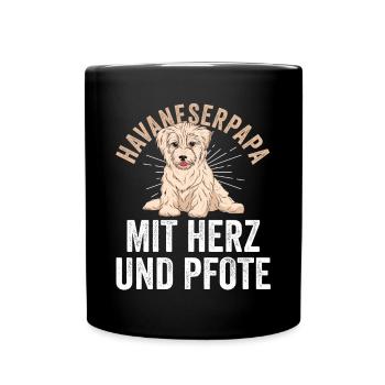 Hund Hundepapa Vater Havaneserpapa Havaneser - Tasse einfarbig - Schwarz - Vorne
