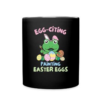 Grenouilles mignonnes pour Pâques avec des œufs de grenouille de Pâques - Mug uni - noir - Devant