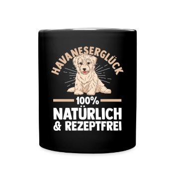 Hund Havaneser - Tasse einfarbig - Schwarz - Vorne